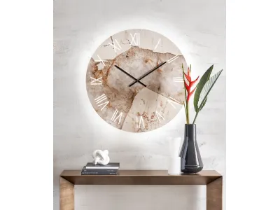 Portofino, orologio rotondo da parete in cristallo serigrafato - Riflessi