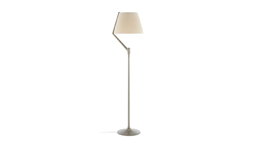 Lampada da terra Angelo Stone  in alluminio con diffusore rivestito in tessuto di Kartell