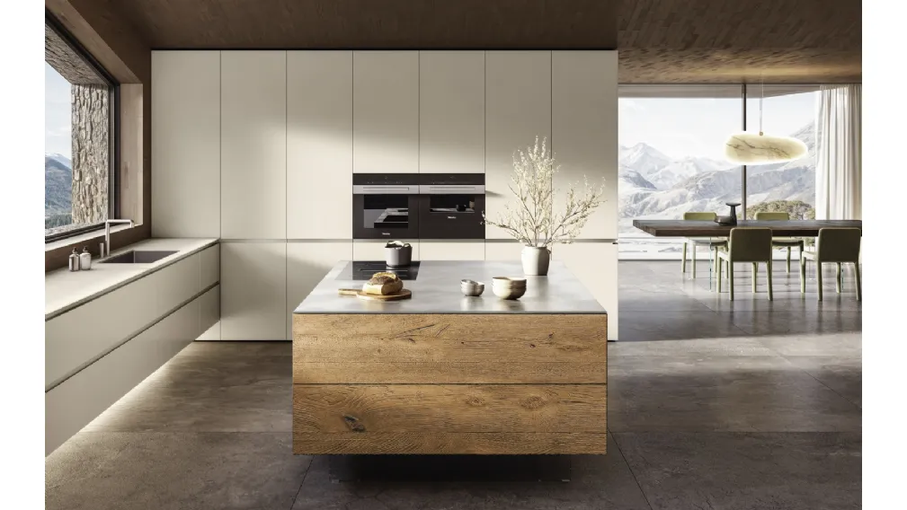 Cucina Design in laccato con isola in legno 36e8 Cut Project 2826 di Lago