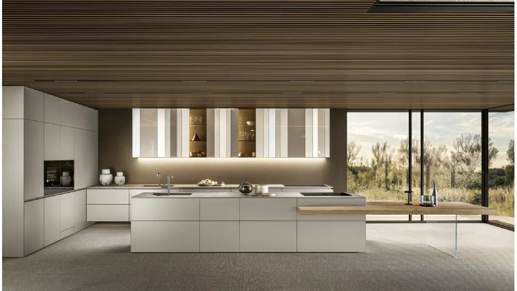 Cucina Design con isola NOW Project 2828 di Lago