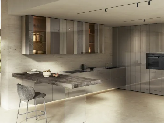 Cucina Design con penisola NOW Project 2829 di Lago